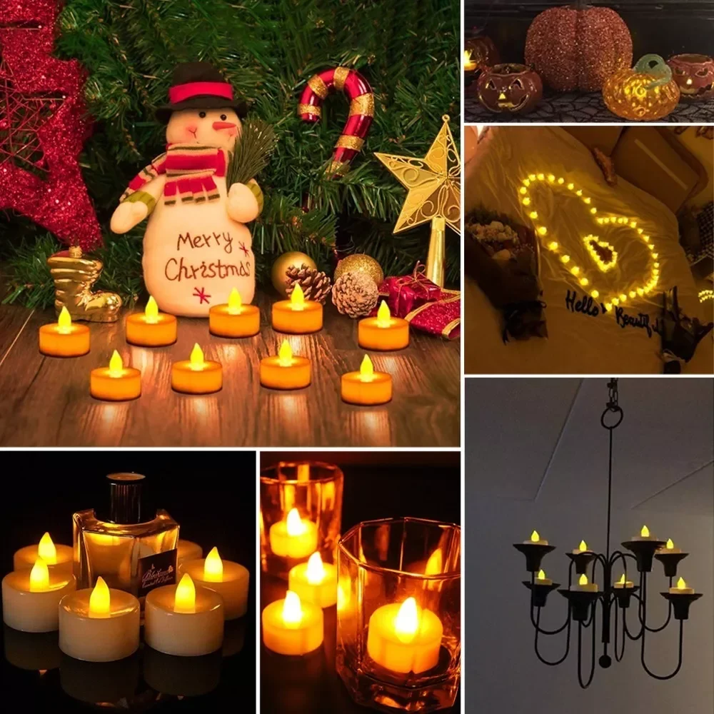 24Pcs Battery-Operated Flameless Tealight Candles with 200+Hours Lighting Capacity - Image 8
