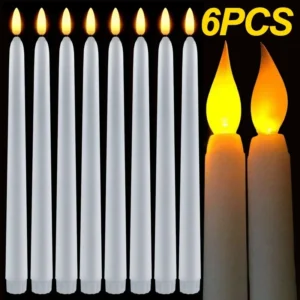 3/6PCS Flameless Taper Candles