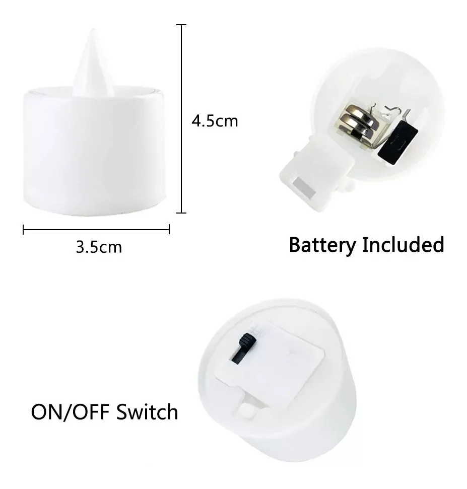 24Pcs Battery-Operated Flameless Tealight Candles with 200+Hours Lighting Capacity - Image 2