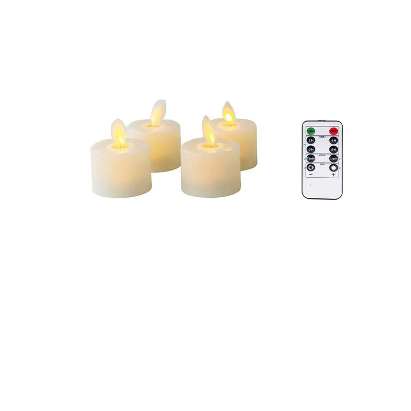 4-12 Moving Wick Flameless Tealight Candles With Remote Control for All Events - Image 10