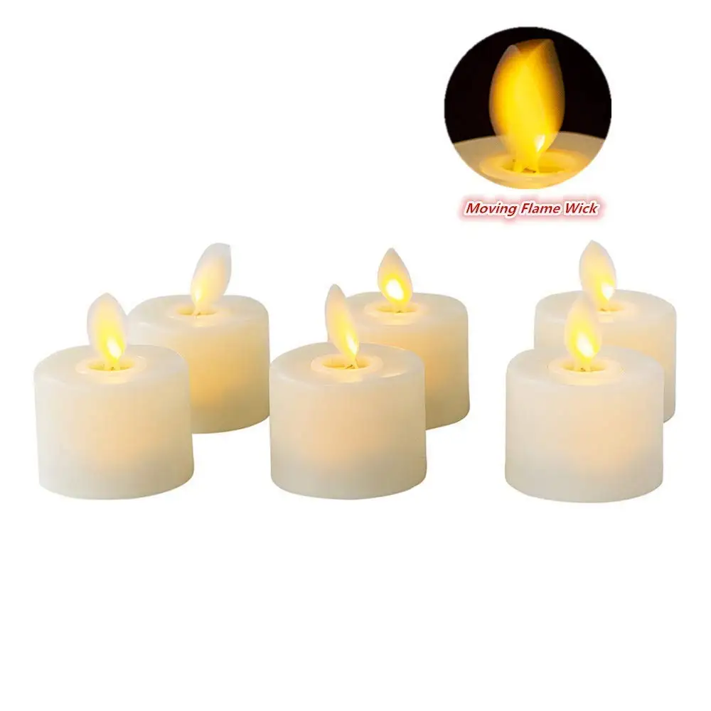 4-12 Moving Wick Flameless Tealight Candles With Remote Control for All Events - Image 13