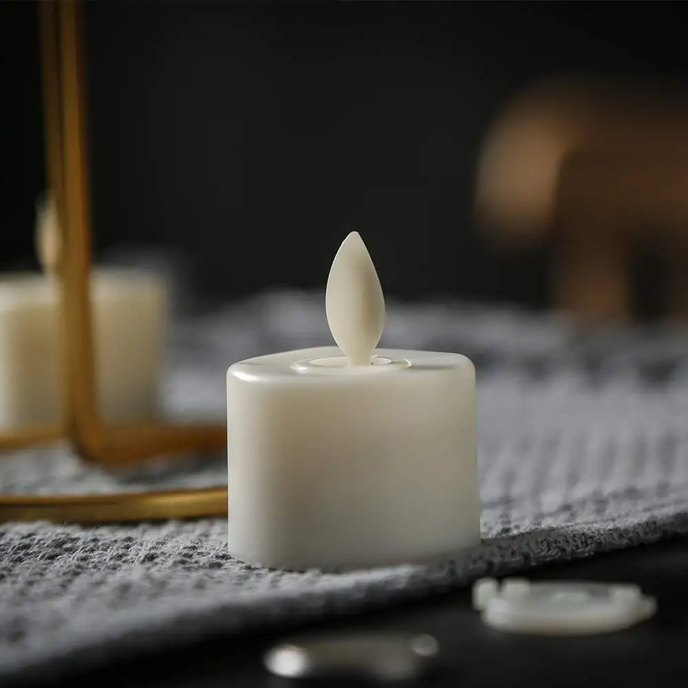 4-12 Moving Wick Flameless Tealight Candles With Remote Control for All Events - Image 14
