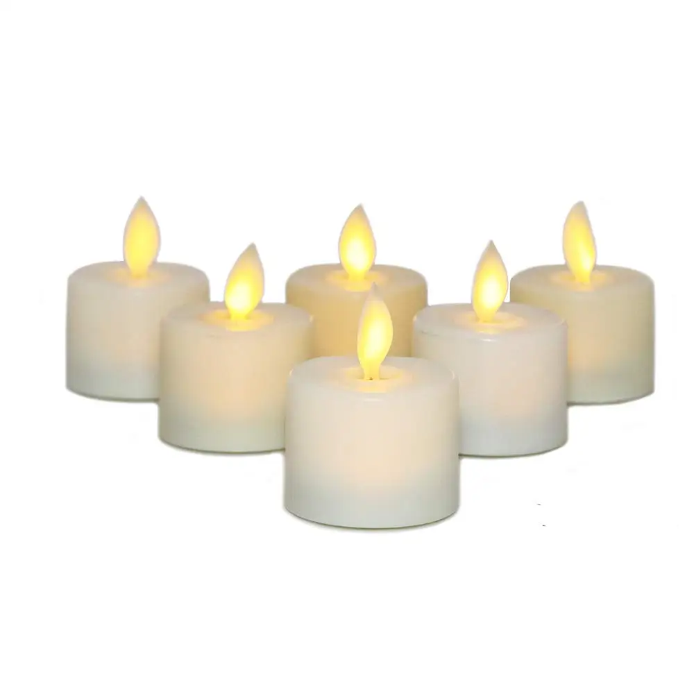 4-12 Moving Wick Flameless Tealight Candles With Remote Control for All Events - Image 2