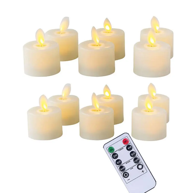 4-12 Moving Wick Flameless Tealight Candles With Remote Control for All Events - Image 7
