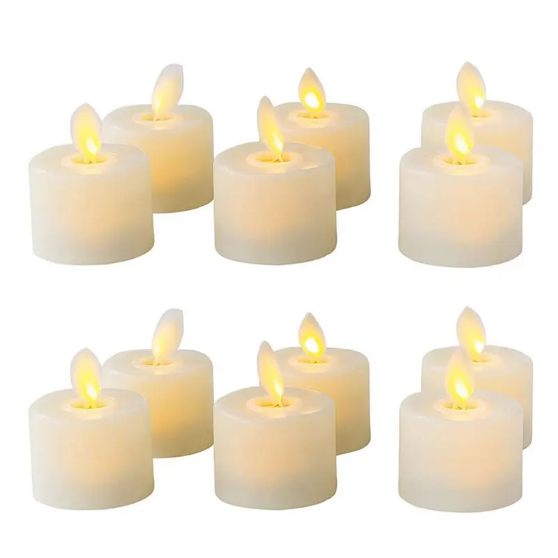 4-12 Moving Wick Flameless Tealight Candles With Remote Control for All Events - Image 5